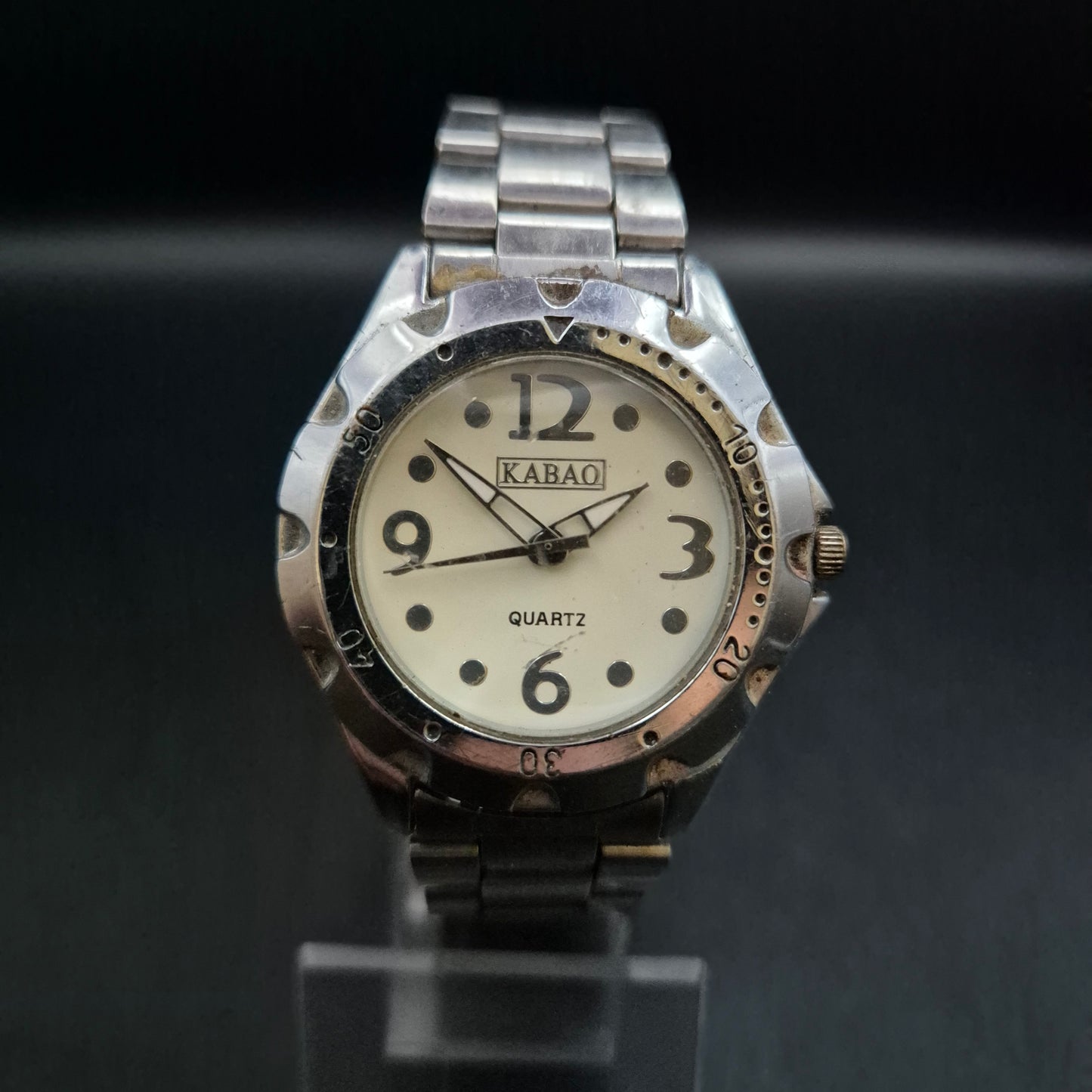 Sportliche KABAO Herren Uhr – Silberfarben mit Taucher-Ästhetik
