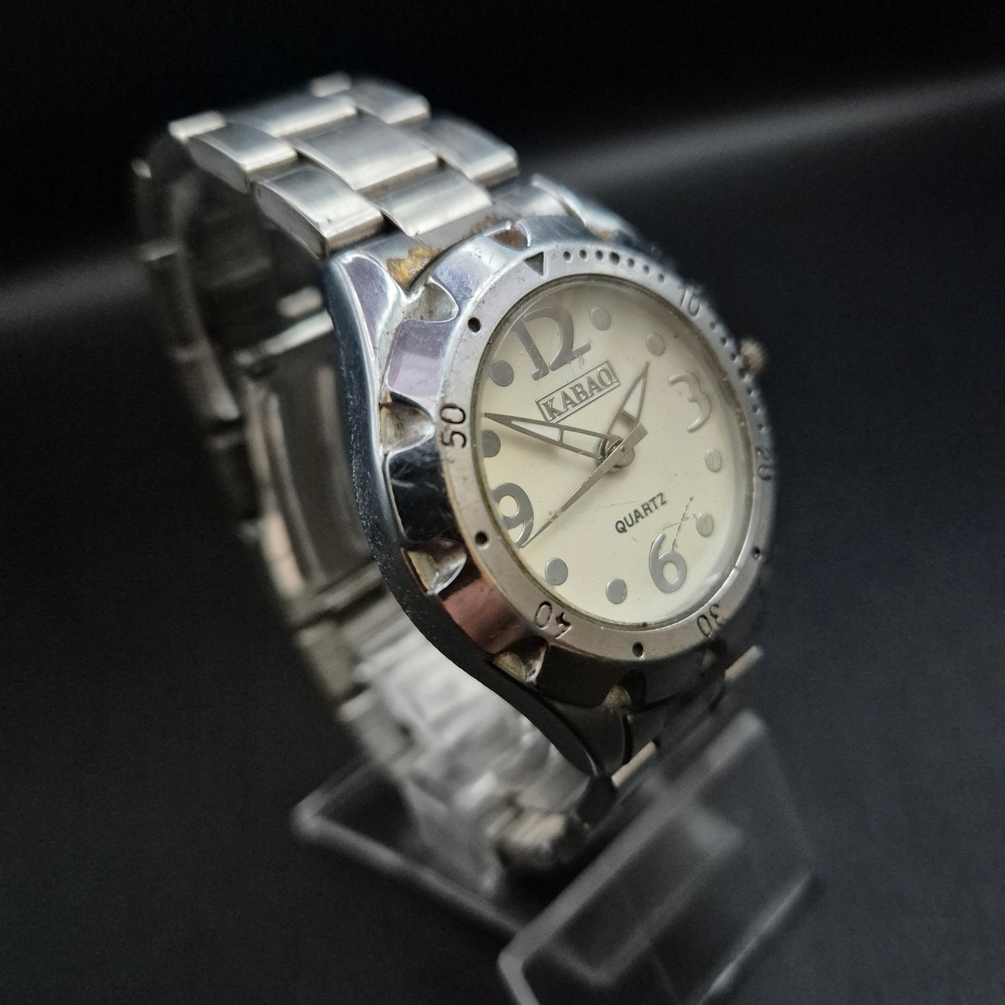 Sportliche KABAO Herren Uhr – Silberfarben mit Taucher-Ästhetik