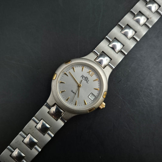 Royal Damen Uhr Bicolor – Klassisch mit Datumsanzeige (Armband defekt)