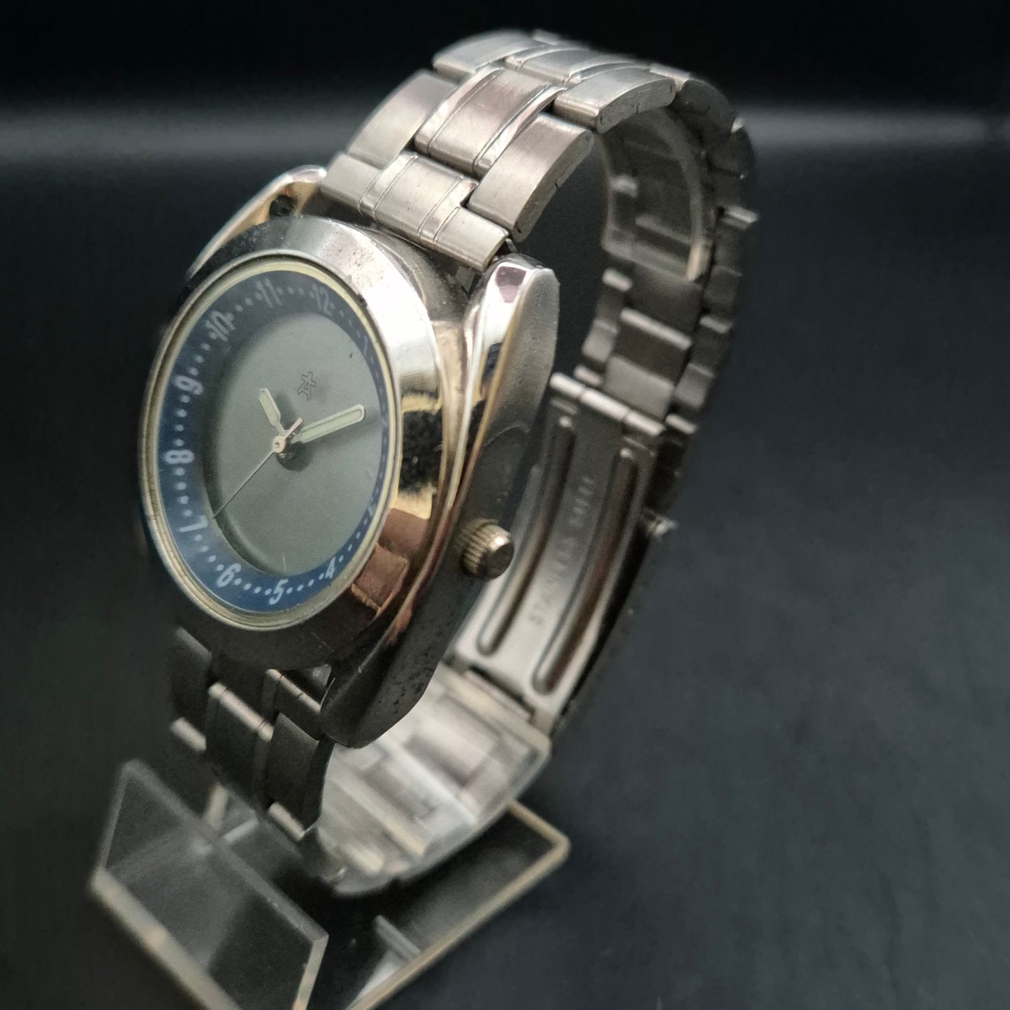 Minimalistische Damen Uhr – Elegantes Blau-Grau-Design