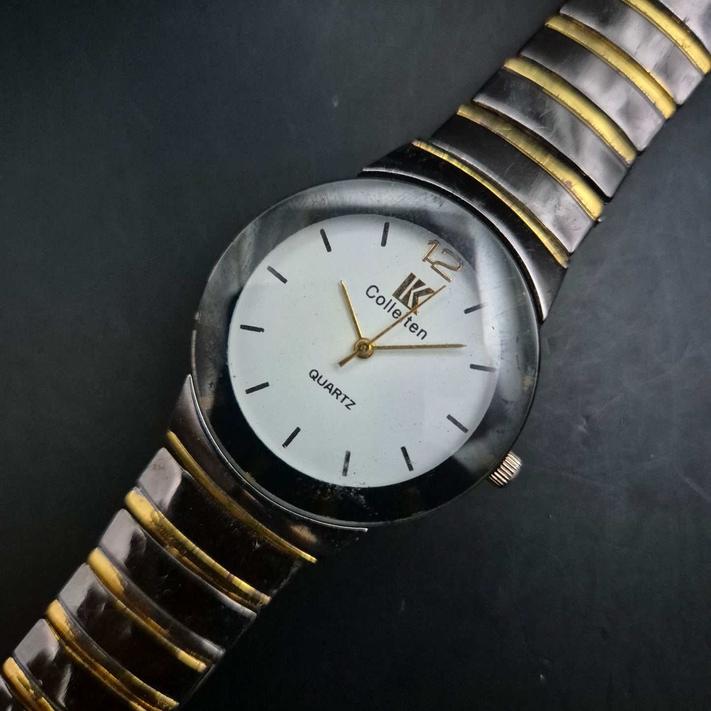 Colleften Damen Uhr – Schwarz-Weiß mit Bicolor Zugarmband