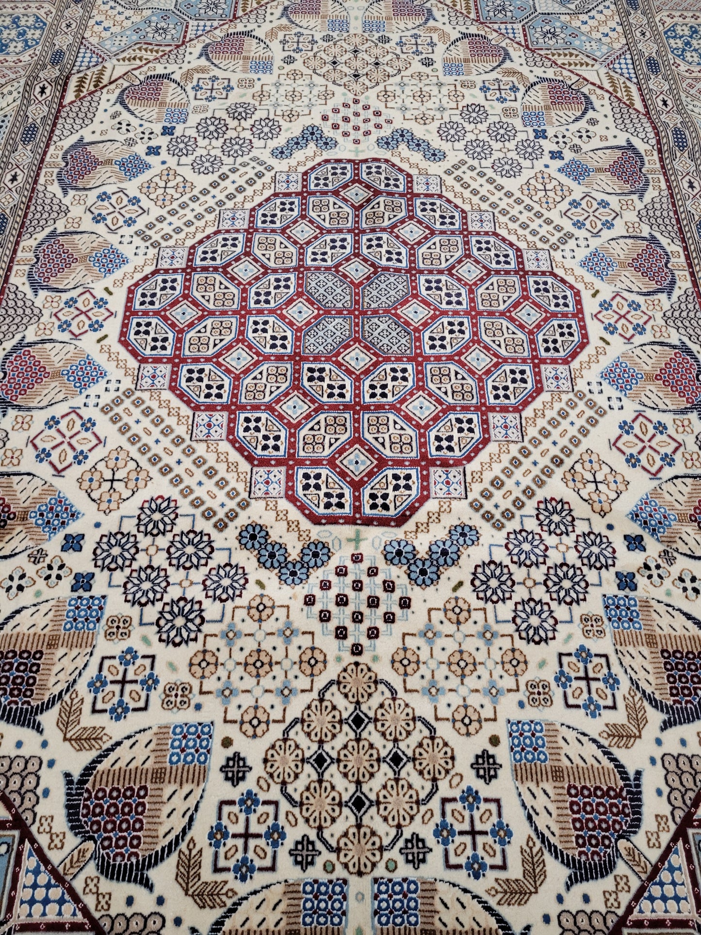 Nain Teppich – Korkwolle mit Seide – 310 × 200 cm – handgeknüpft