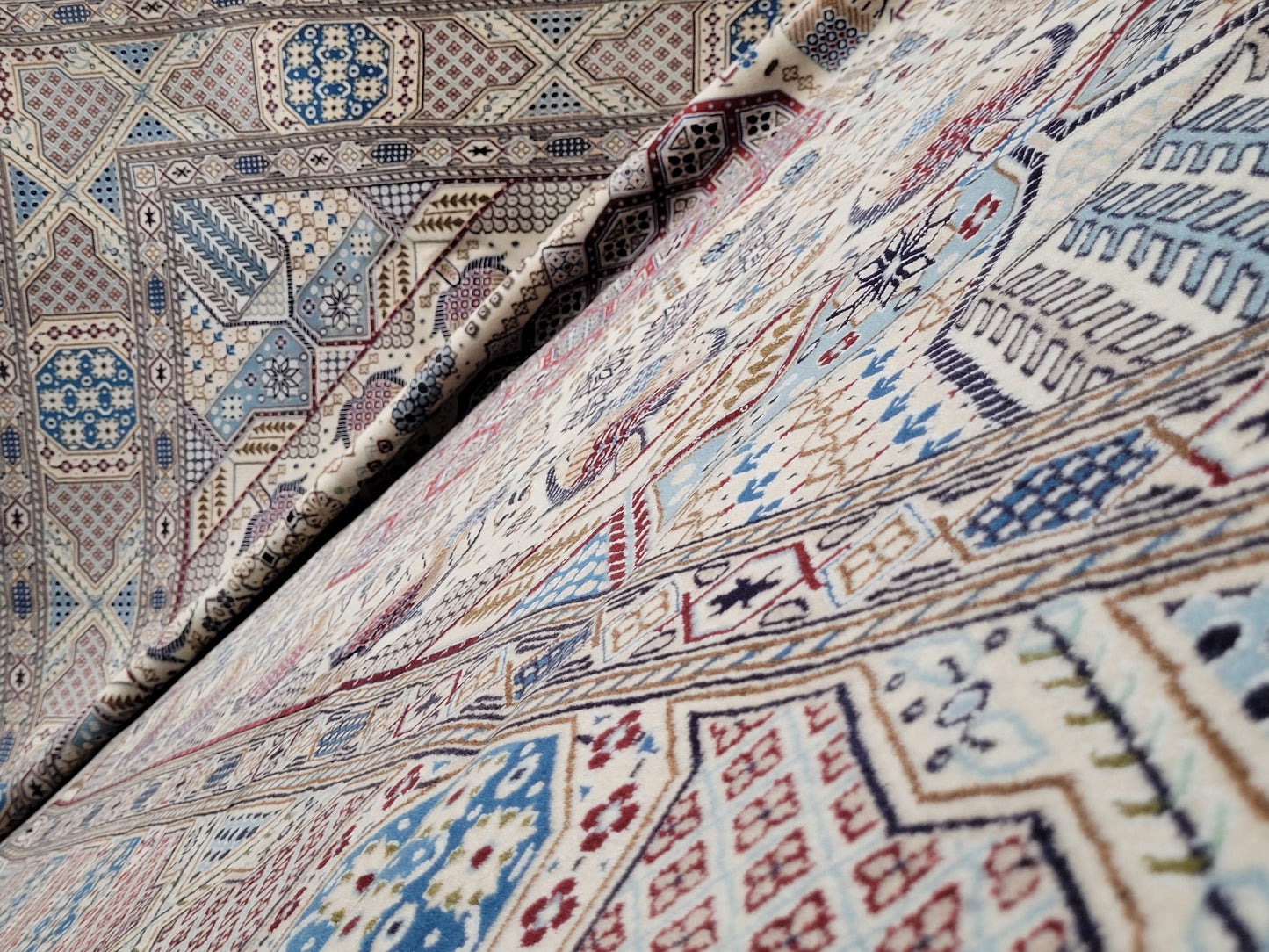 Nain Teppich – Korkwolle mit Seide – 310 × 200 cm – handgeknüpft