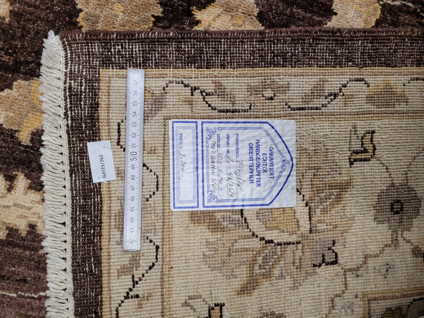 Ziegler Teppich – 100 % Ghazni-Wolle – 300 × 200 cm – handgeknüpft