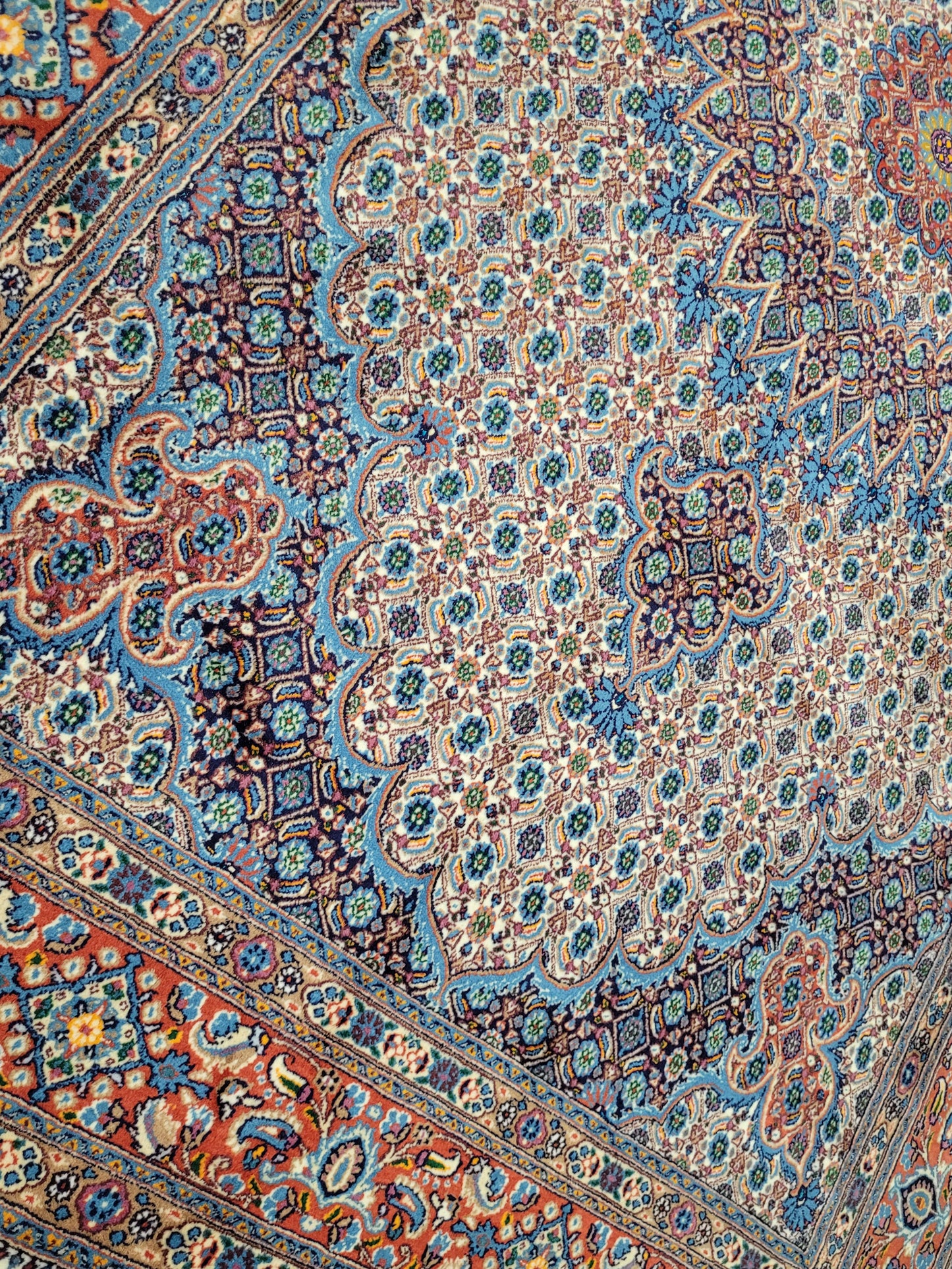 Moud Teppich Korkwolle mit Seide Medaillon Design 300 × 190 cm