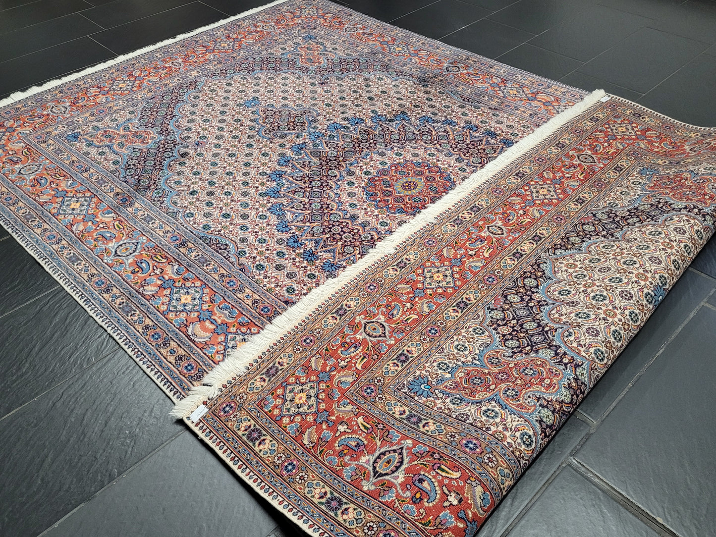 Moud Teppich Korkwolle mit Seide Medaillon Design 300 × 190 cm