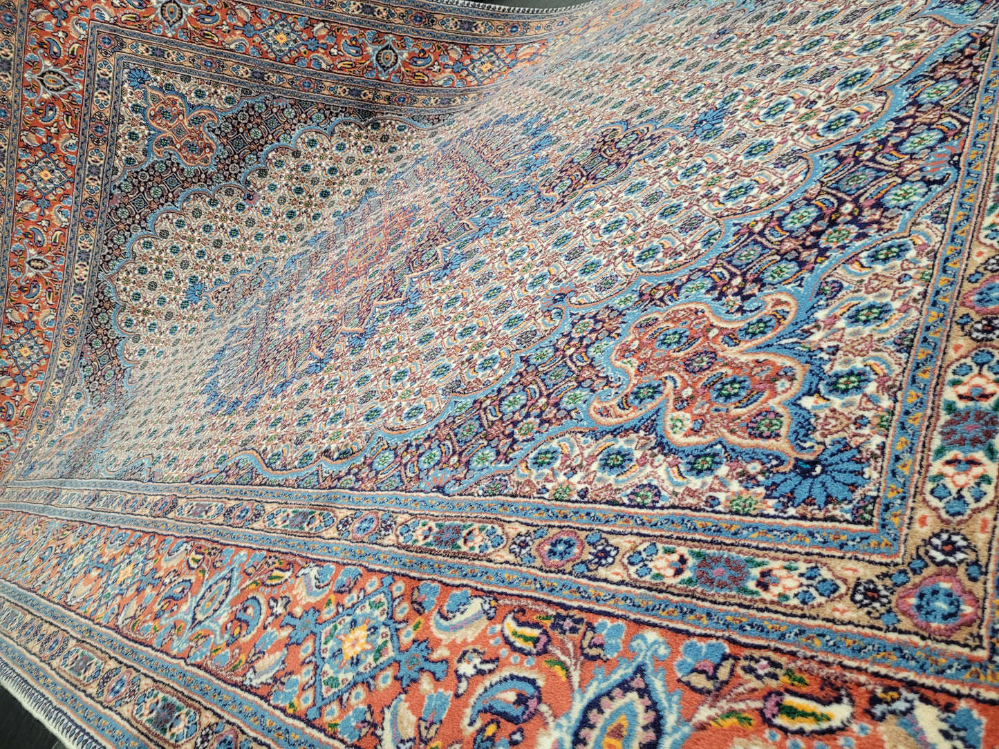 Moud Teppich Korkwolle mit Seide Medaillon Design 300 × 190 cm