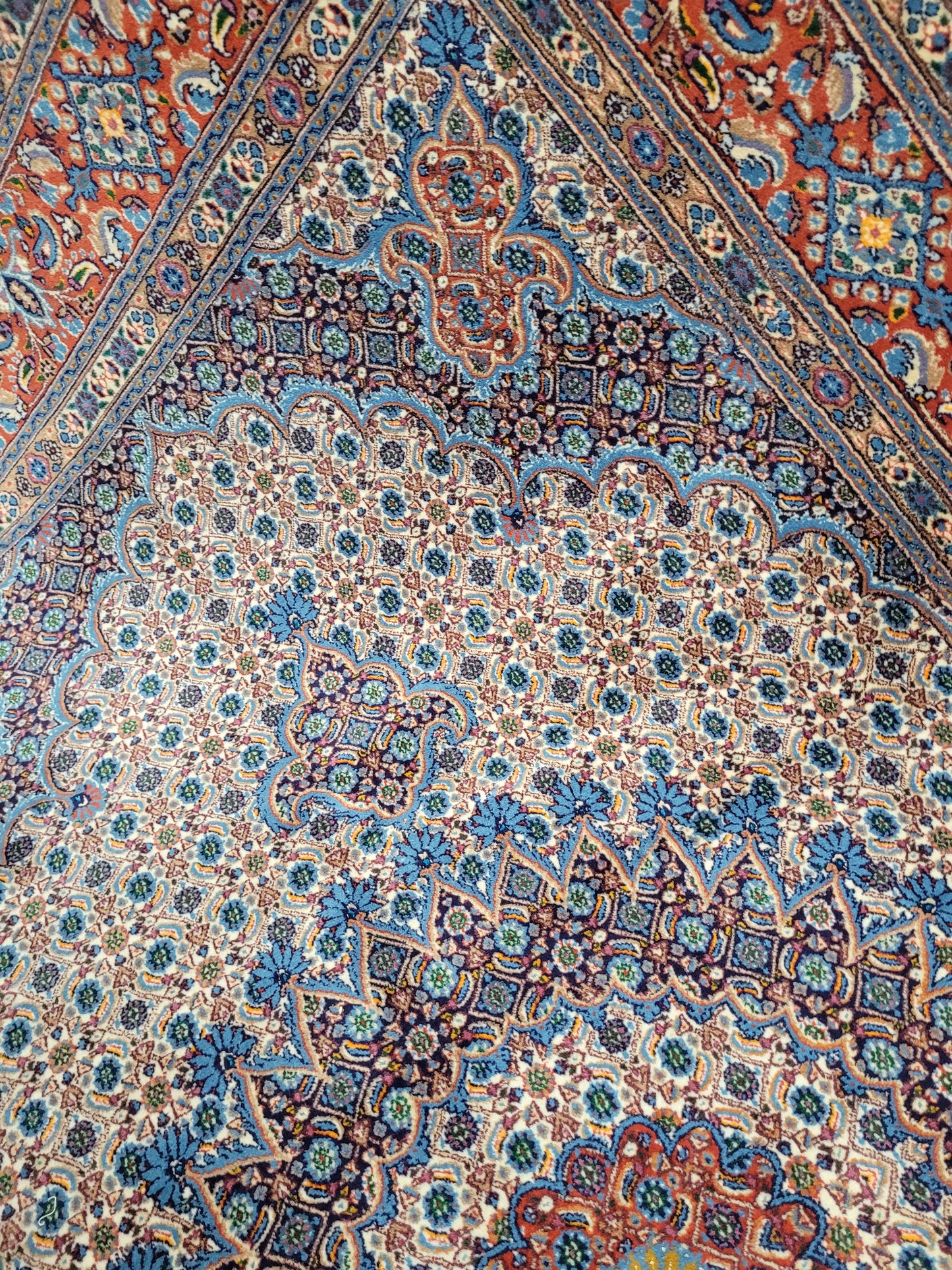 Moud Teppich Korkwolle mit Seide Medaillon Design 300 × 190 cm