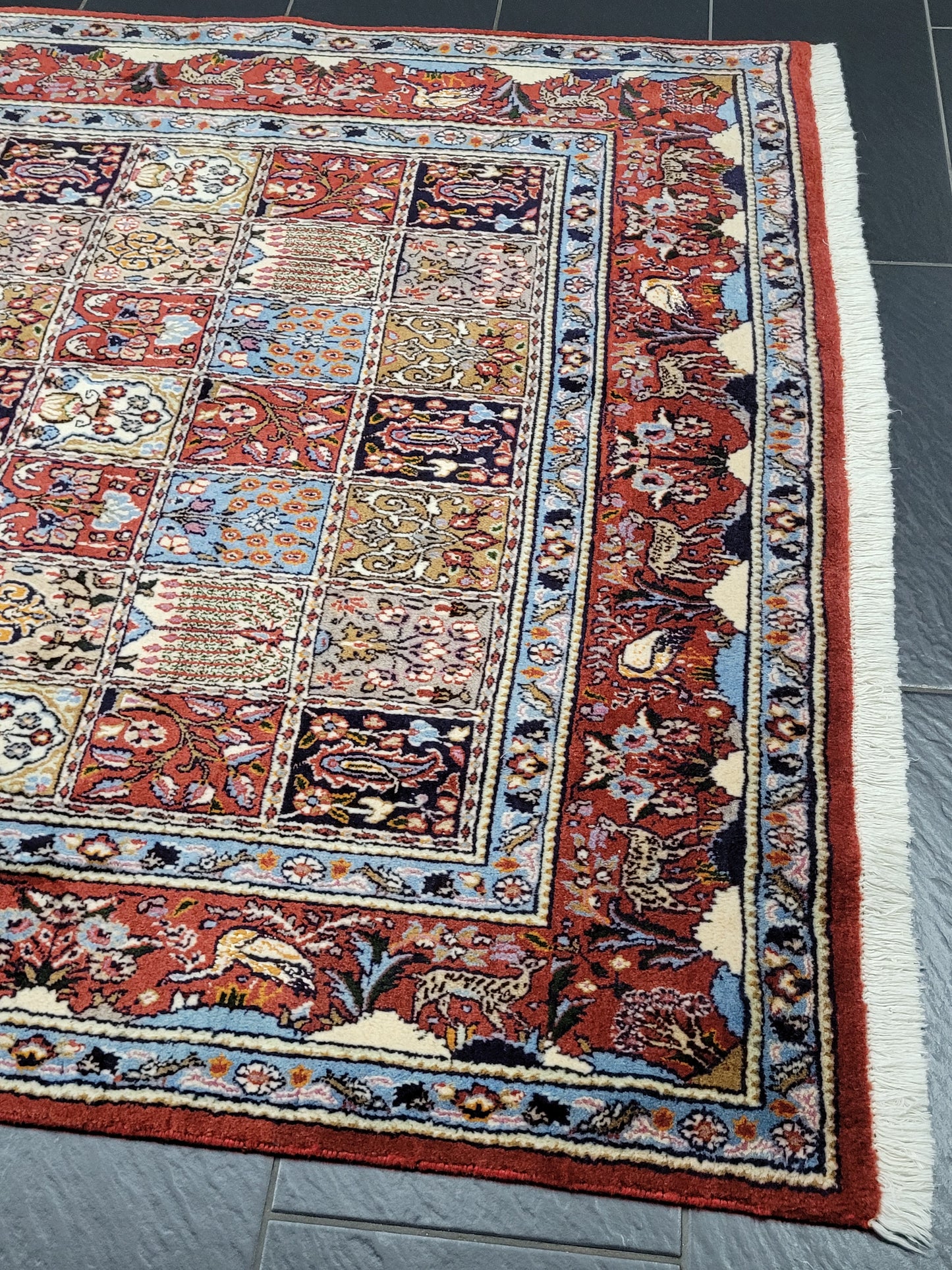 Moud Teppich Korkwolle Felderdesign 265 × 155 cm