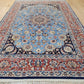 Isfahan Teppich Seide fein hellblaues Medaillon 164x107 cm