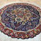 Täbriz Teppich rund florales Medaillon Korkwolle 96 cm