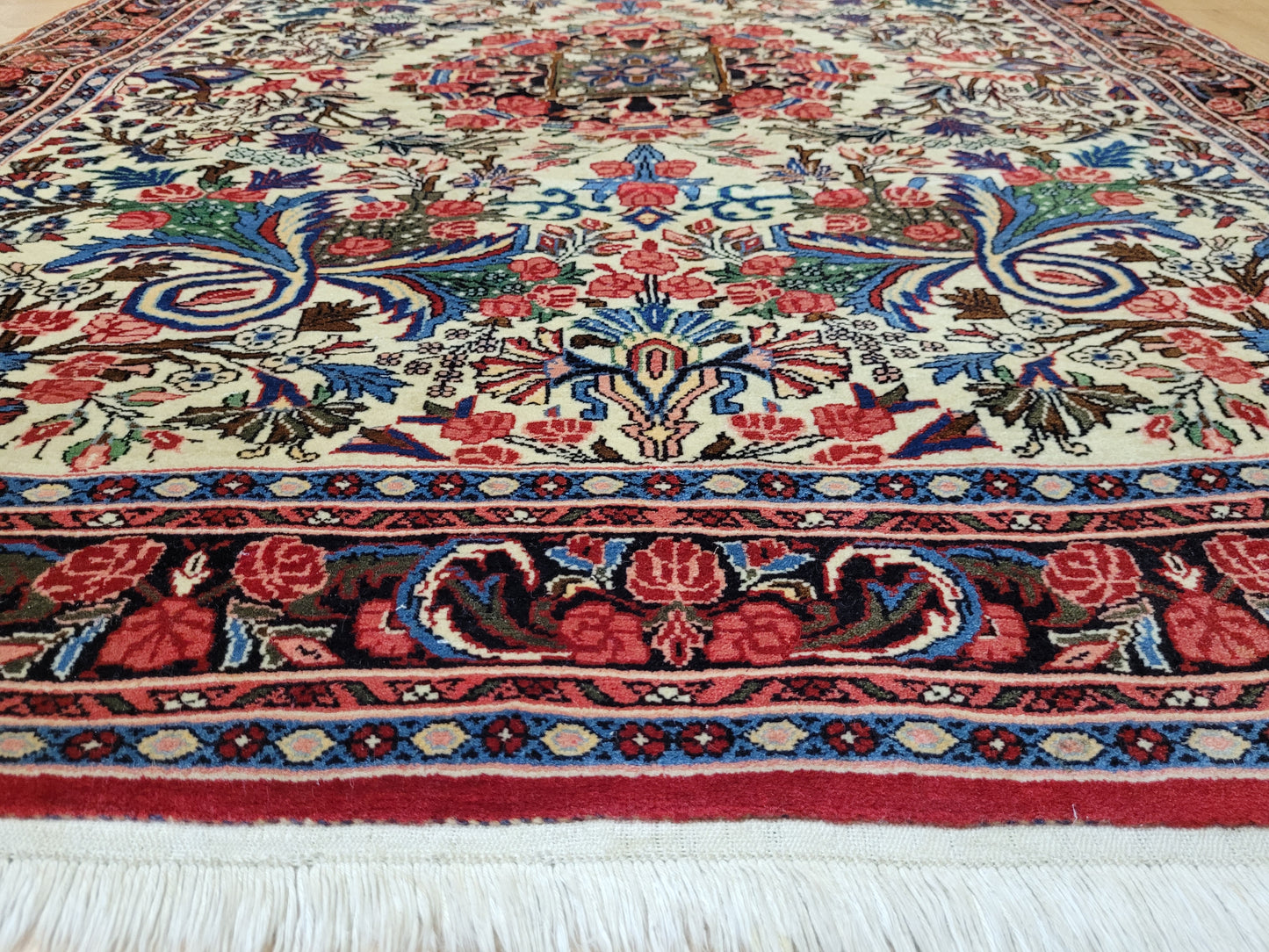 Feiner Bidjar Teppich Schurwolle florales Muster 145x110 cm