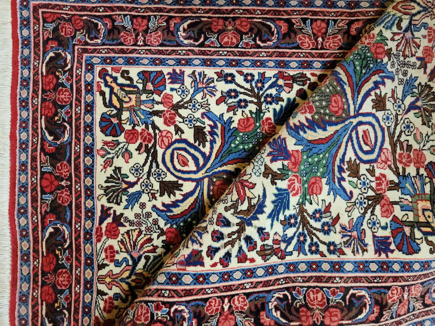 Feiner Bidjar Teppich Schurwolle florales Muster 145x110 cm