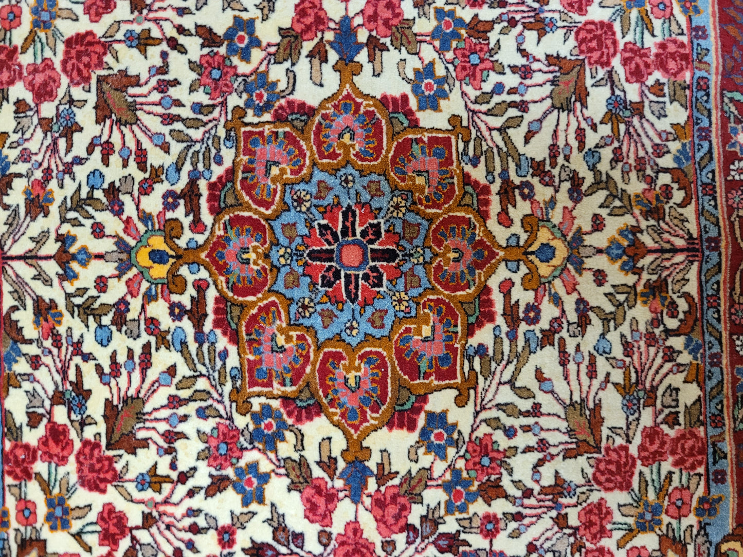 Djosan Sarough Teppich Korkwolle florales Medaillon 205x138 cm