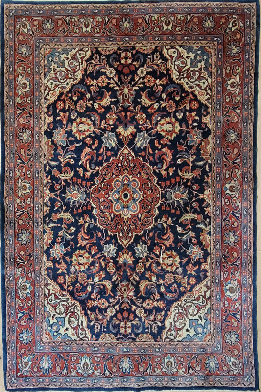 Sarough Teppich Korkwolle klassisches Medaillon 205x138 cm