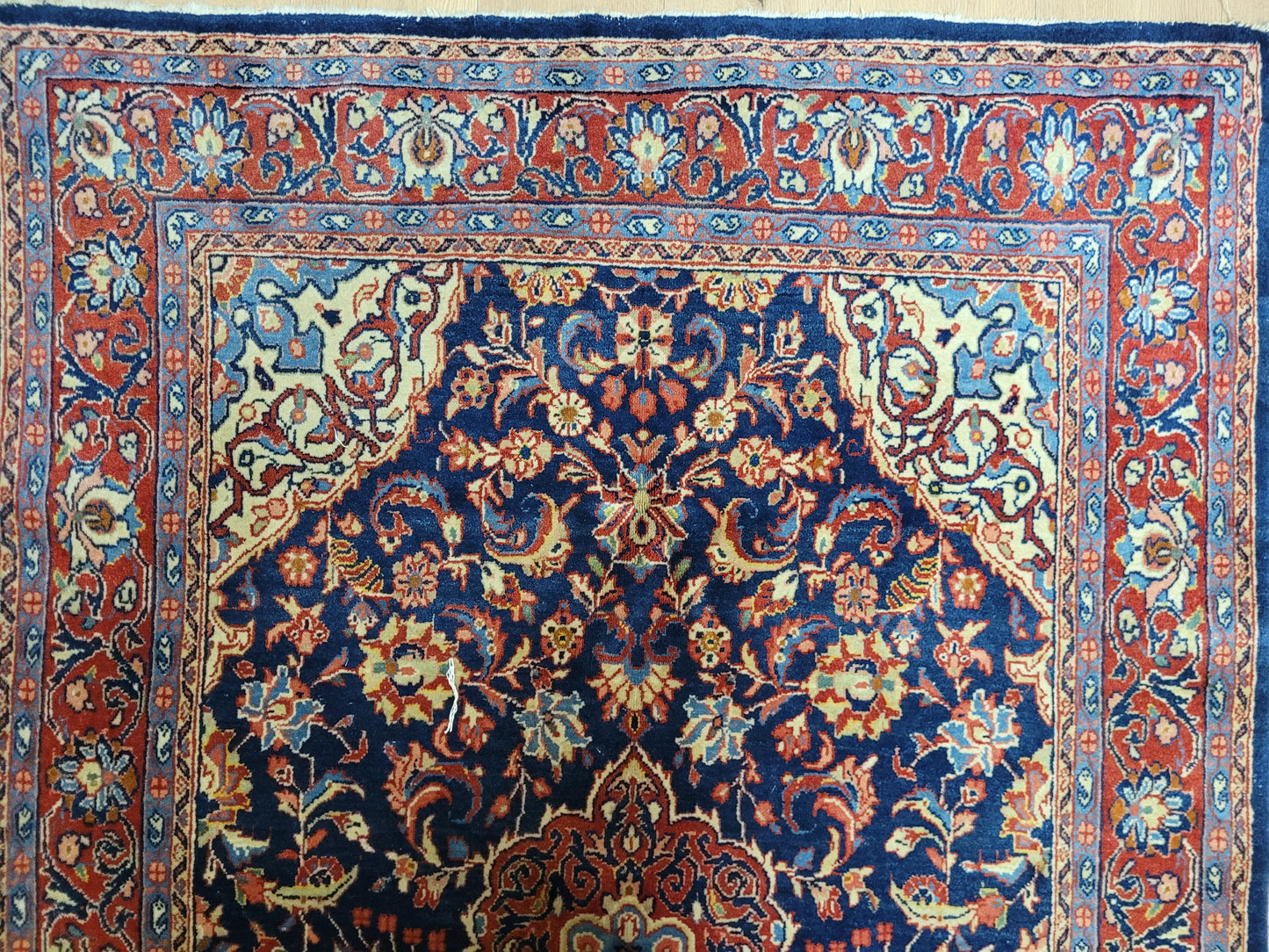 Sarough Teppich Korkwolle klassisches Medaillon 205x138 cm