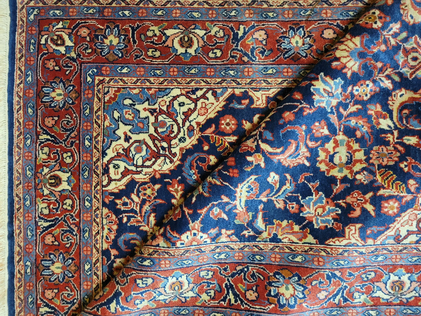 Sarough Teppich Korkwolle klassisches Medaillon 205x138 cm