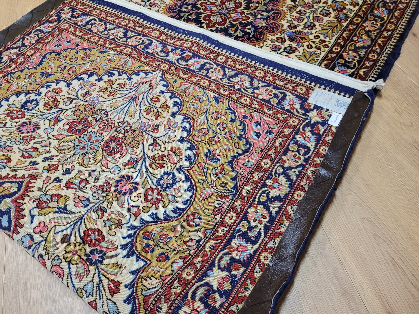 Ghom Korkwolle Läufer feine Knüpfung florales Medaillon 310x100 cm