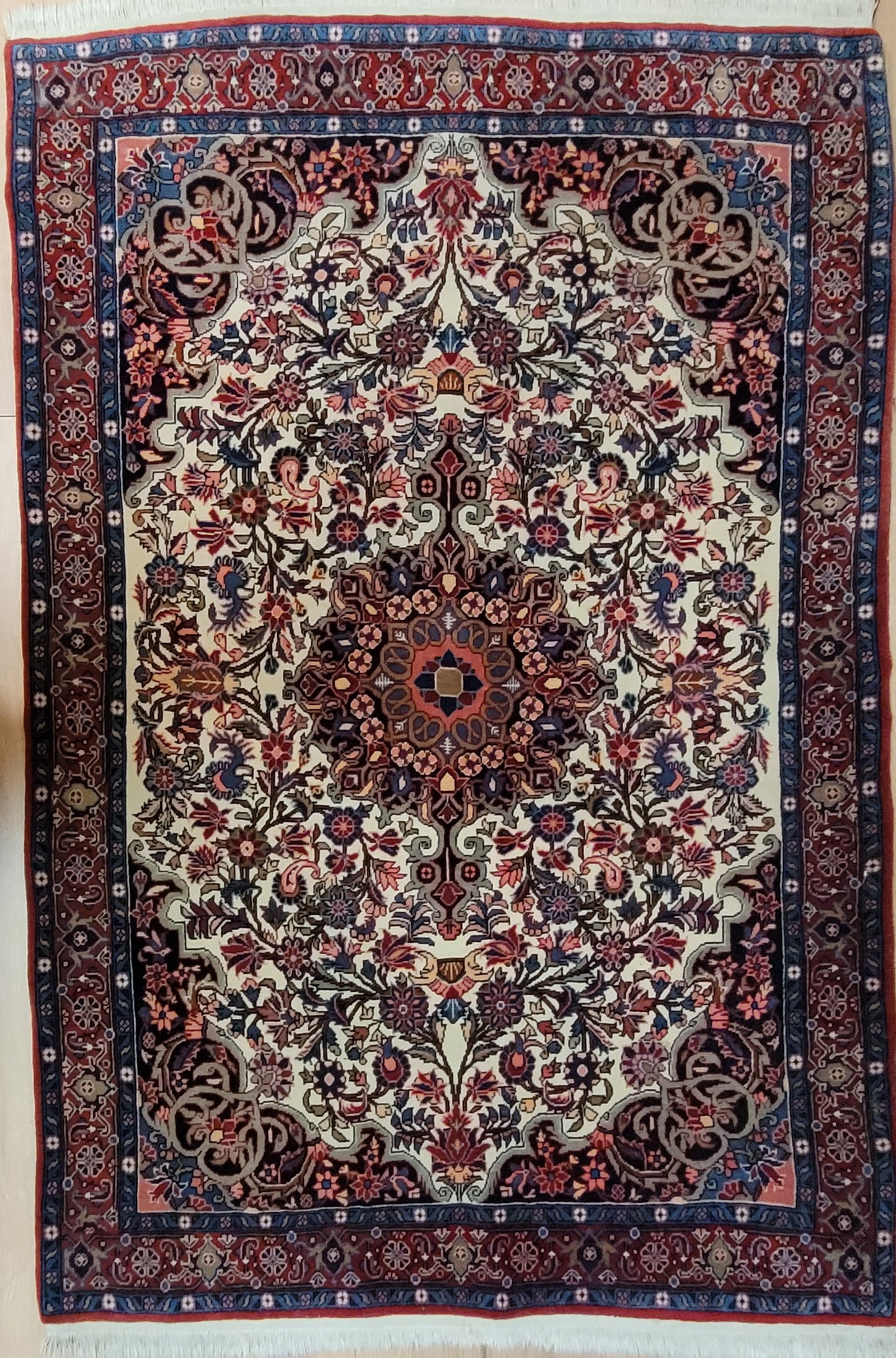 Bidjar Teppich Korkwolle florales Medaillon 168x115 cm