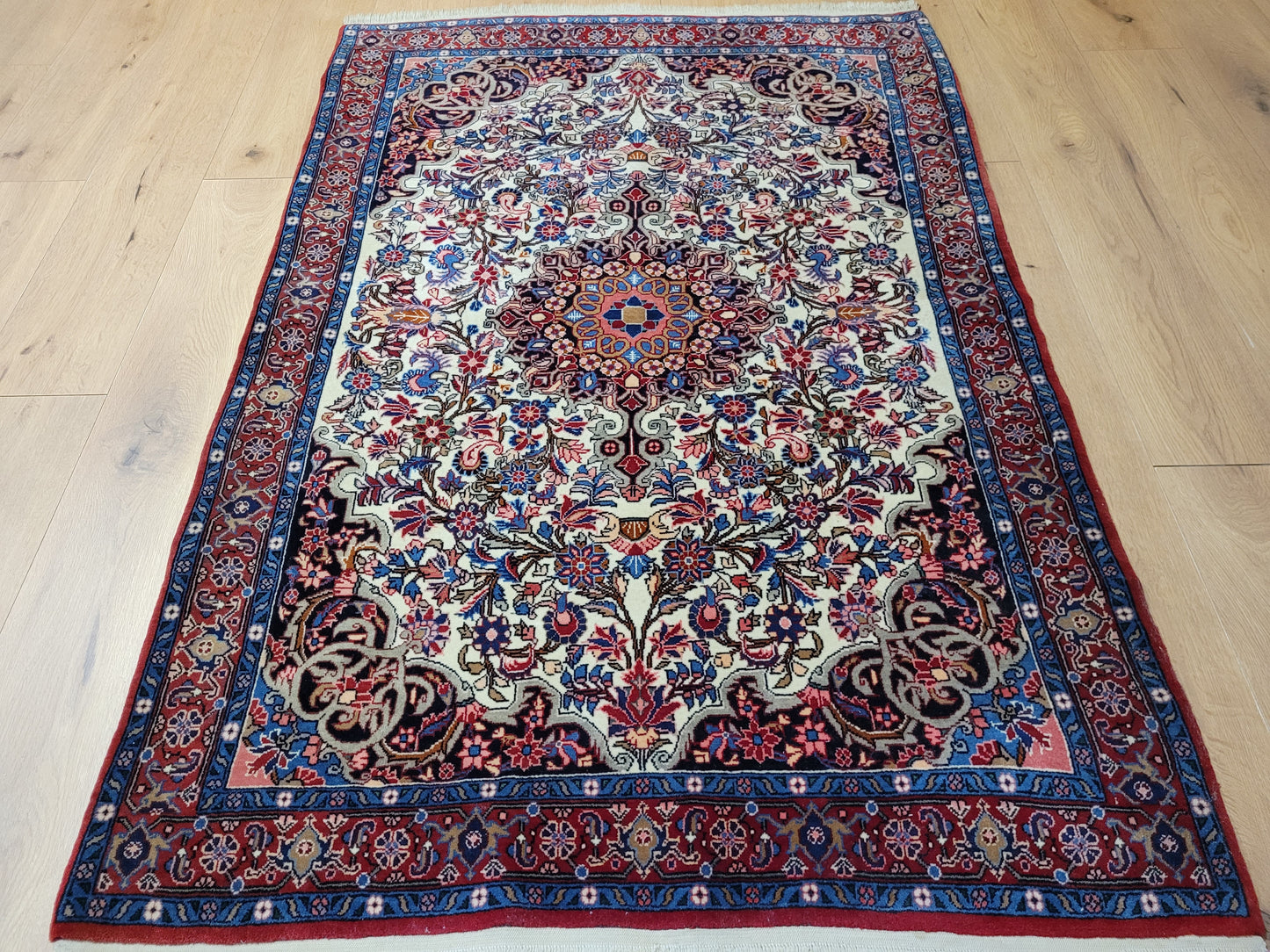 Bidjar Teppich Korkwolle florales Medaillon 168x115 cm