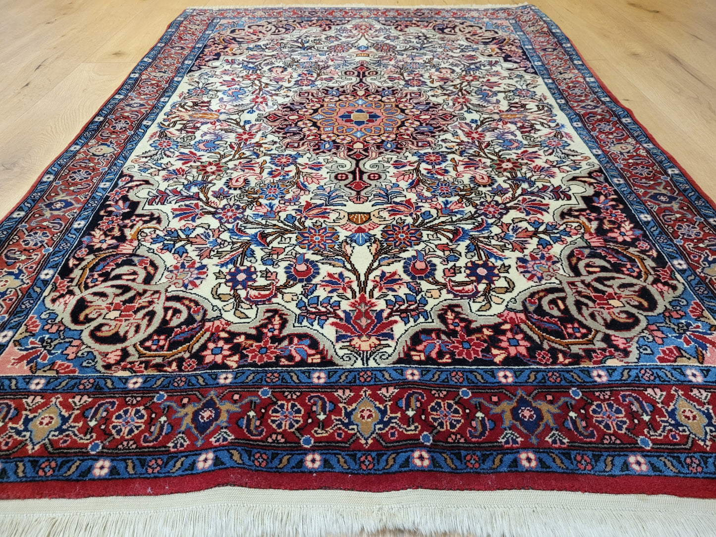 Bidjar Teppich Korkwolle florales Medaillon 168x115 cm