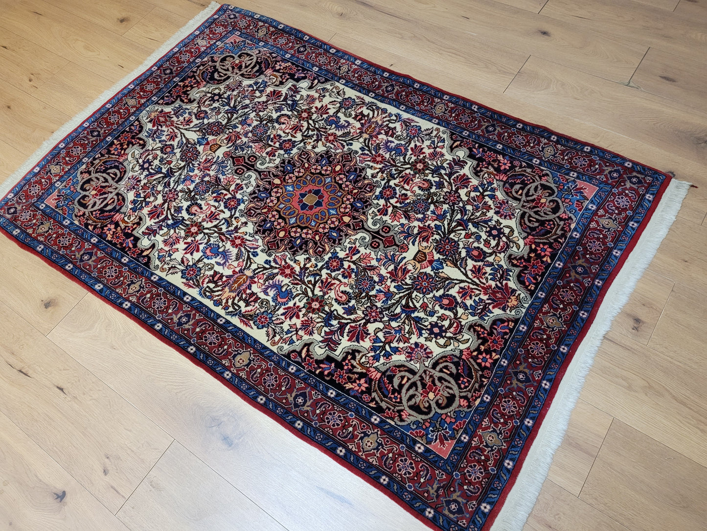 Bidjar Teppich Korkwolle florales Medaillon 168x115 cm