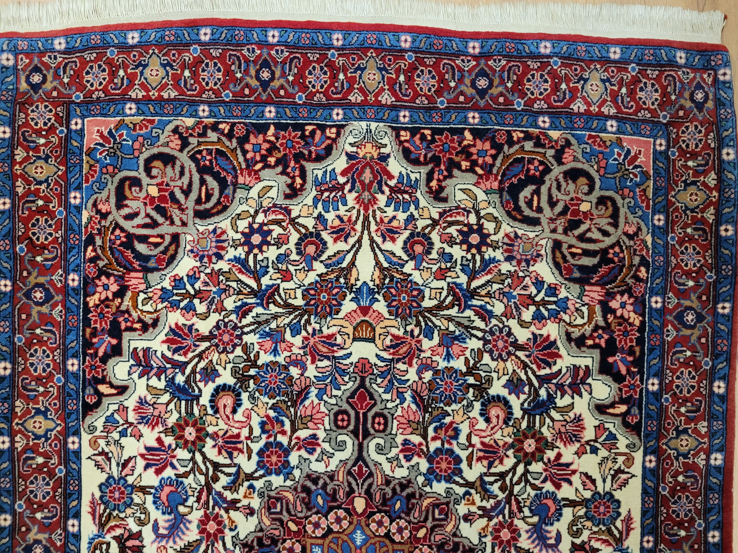 Bidjar Teppich Korkwolle florales Medaillon 168x115 cm