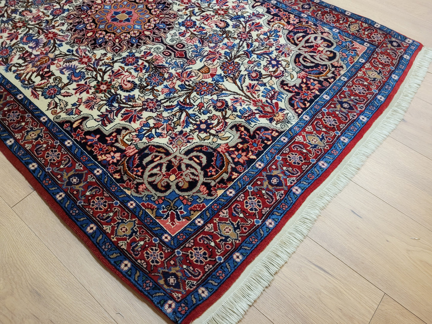 Bidjar Teppich Korkwolle florales Medaillon 168x115 cm