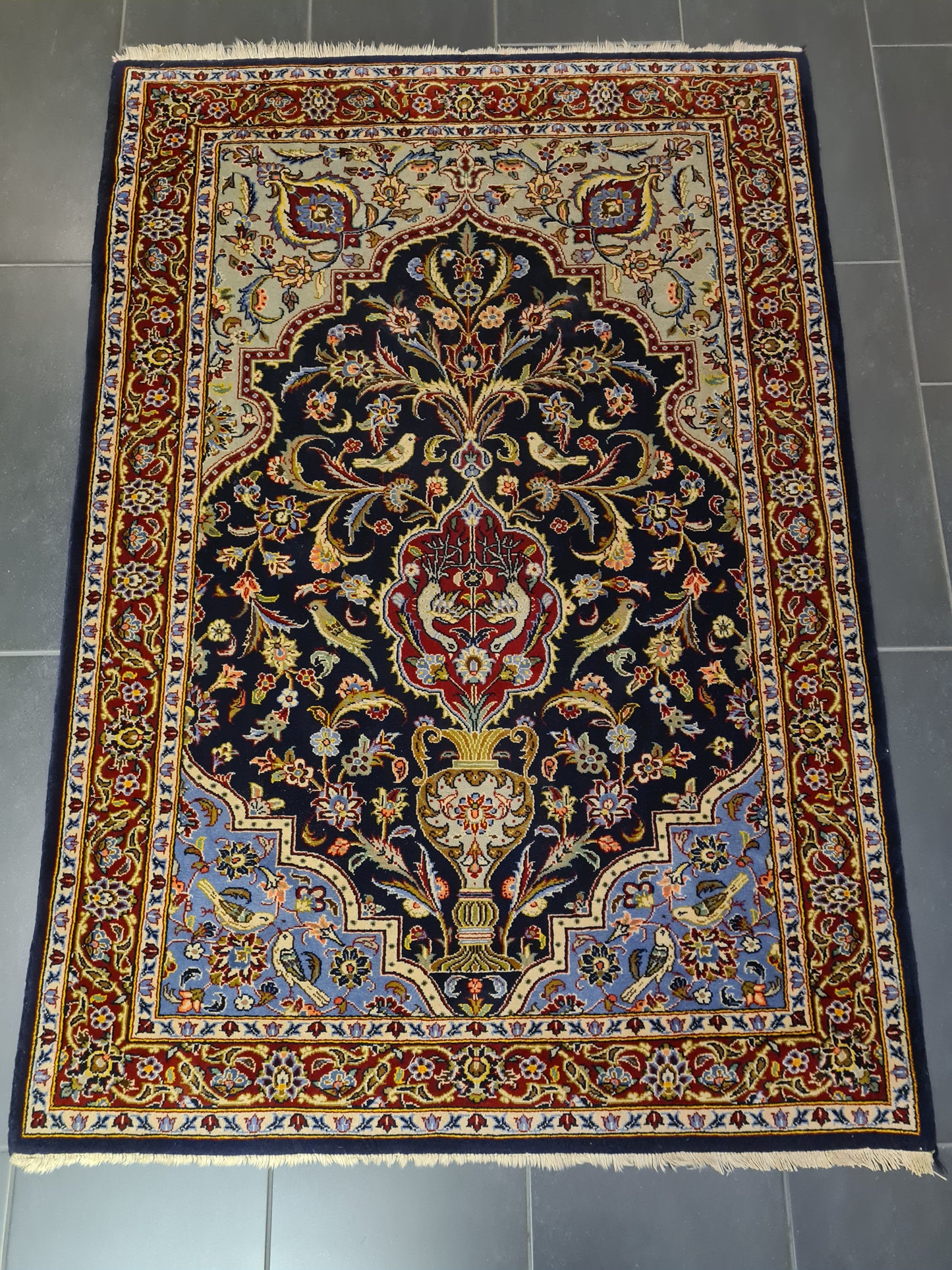 Perserteppich Orientteppich Handgeknüpfter Teppich Keshan 160x110cm