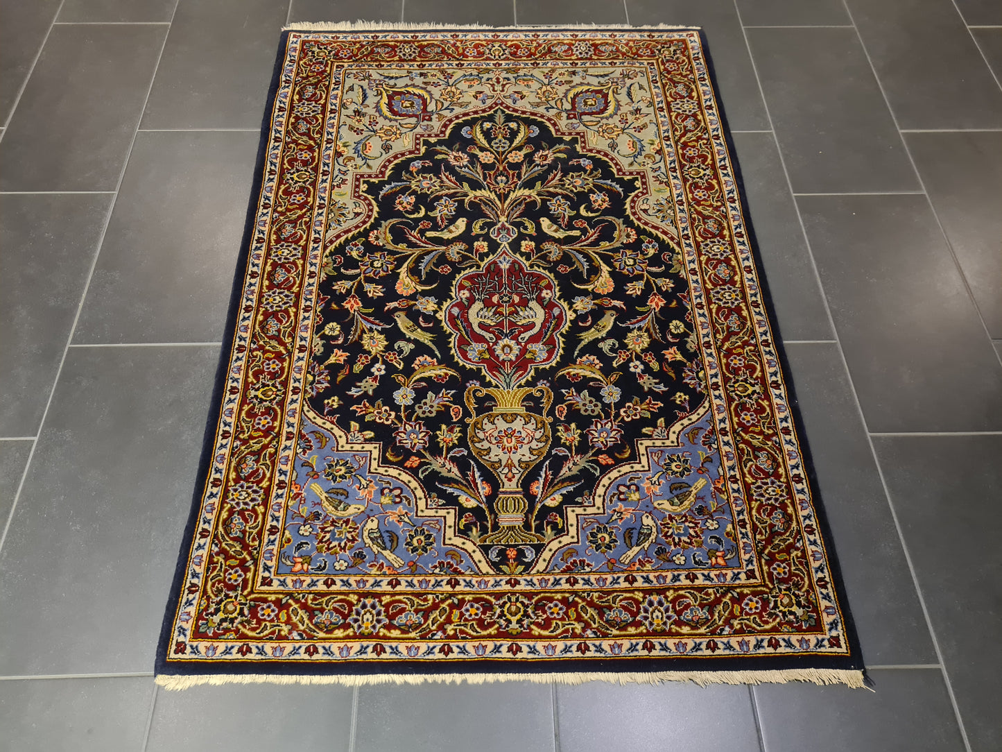 Perserteppich Orientteppich Handgeknüpfter Teppich Keshan 160x110cm