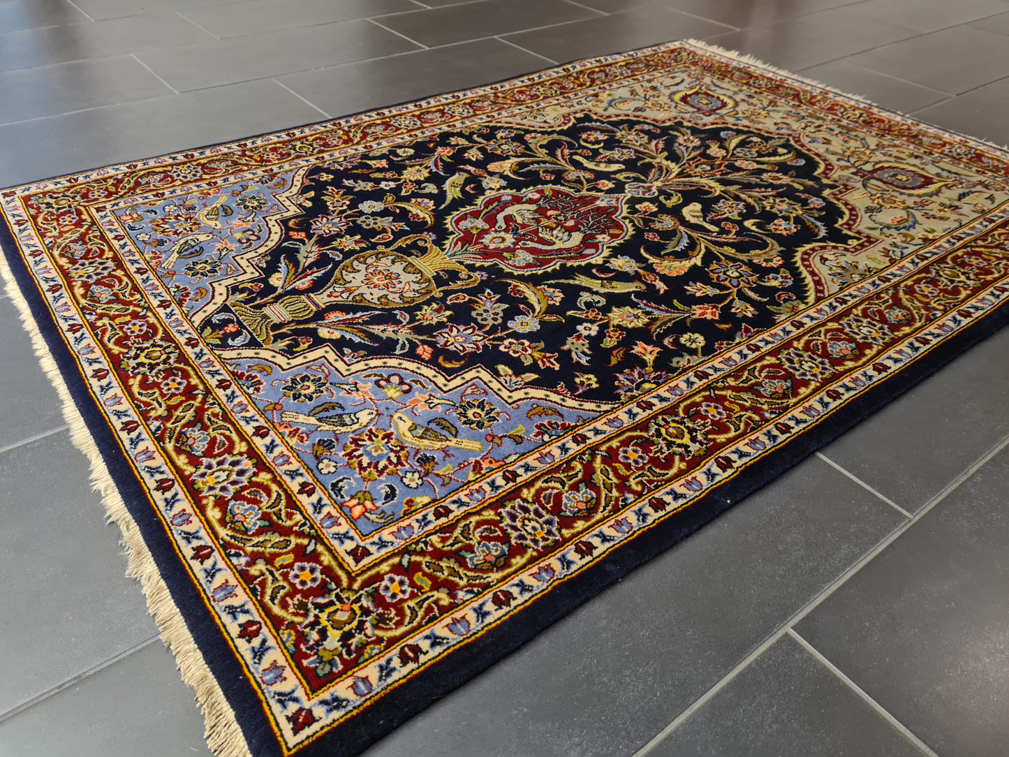 Perserteppich Orientteppich Handgeknüpfter Teppich Keshan 160x110cm