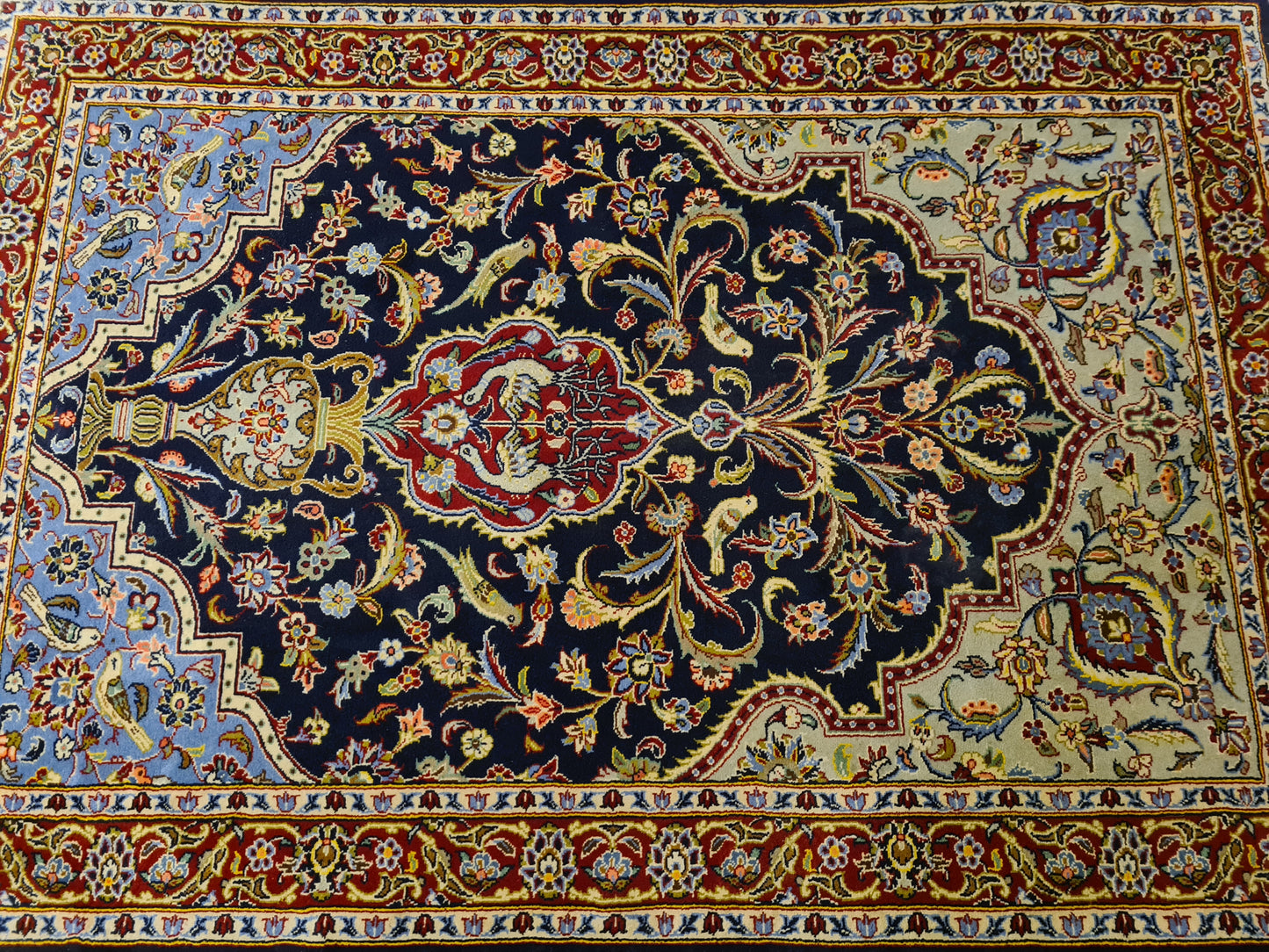 Perserteppich Orientteppich Handgeknüpfter Teppich Keshan 160x110cm