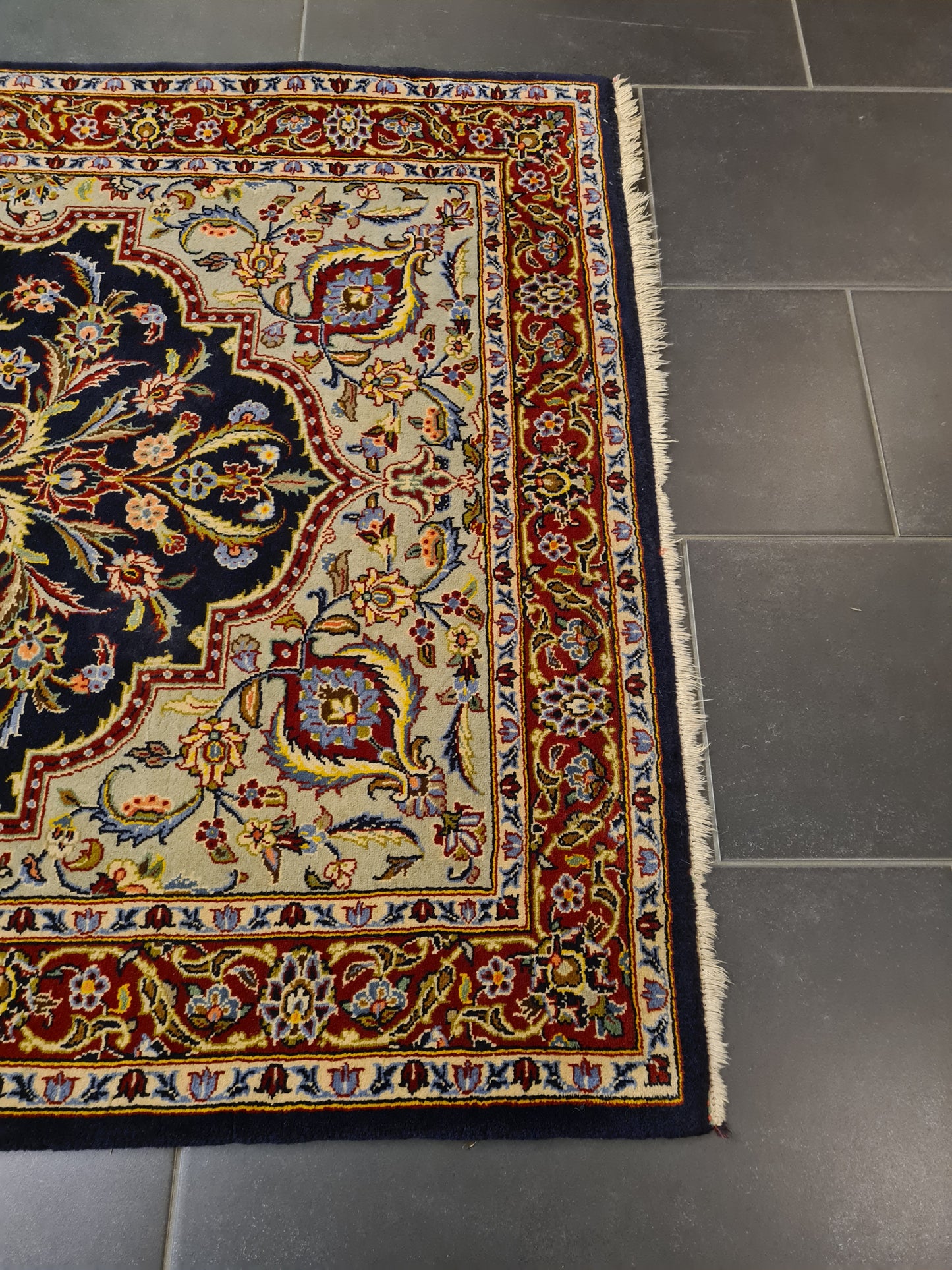 Perserteppich Orientteppich Handgeknüpfter Teppich Keshan 160x110cm