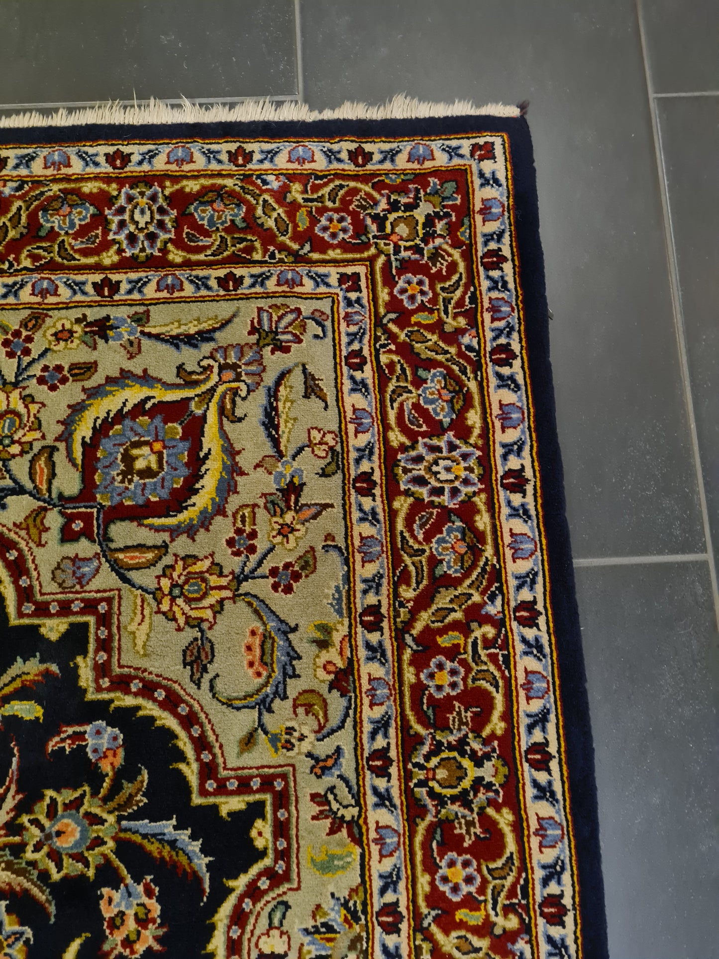 Perserteppich Orientteppich Handgeknüpfter Teppich Keshan 160x110cm