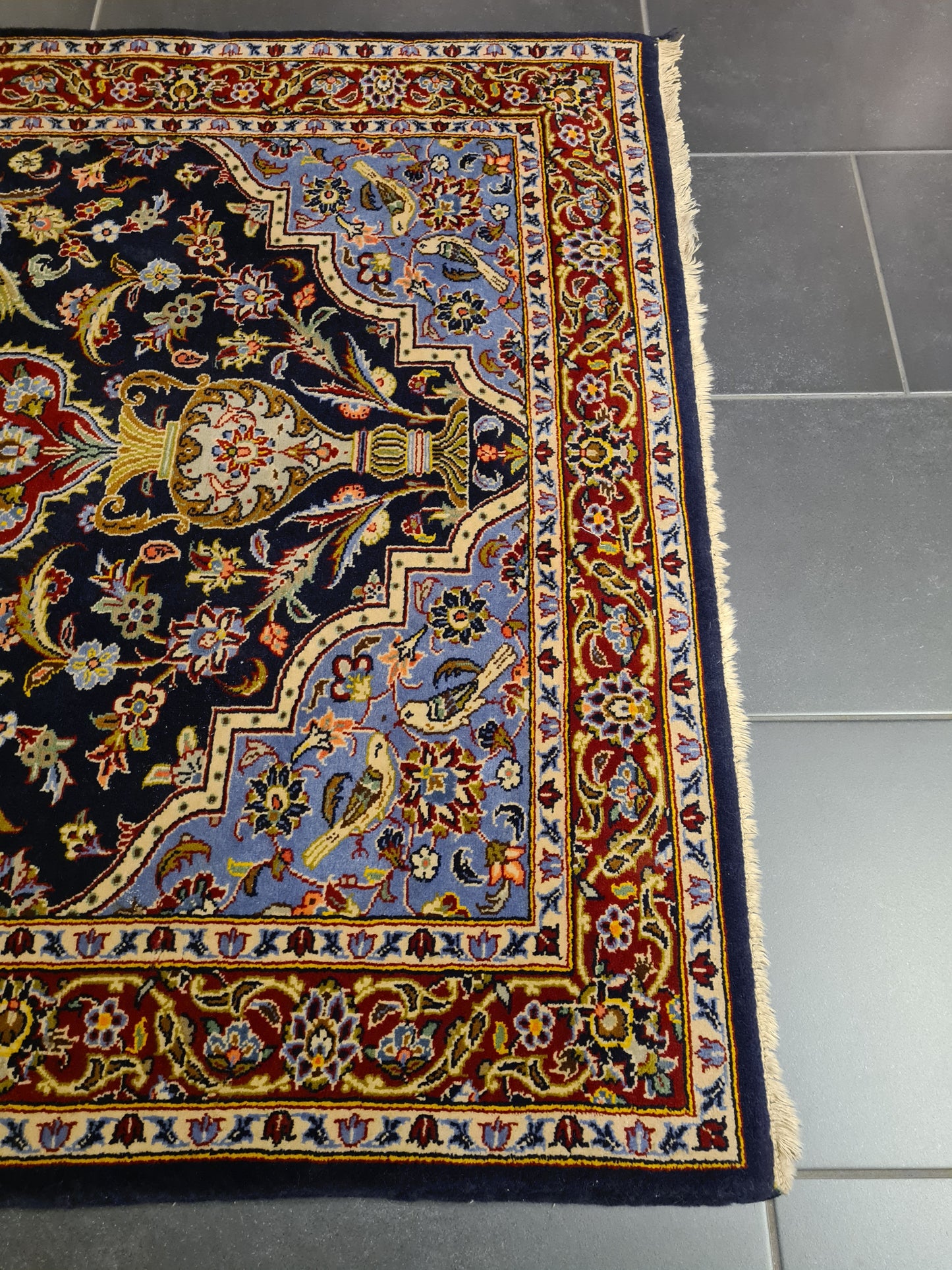 Perserteppich Orientteppich Handgeknüpfter Teppich Keshan 160x110cm