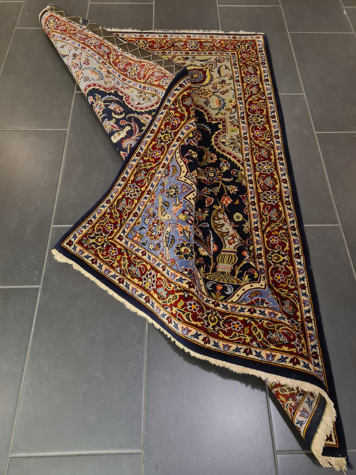 Perserteppich Orientteppich Handgeknüpfter Teppich Keshan 160x110cm