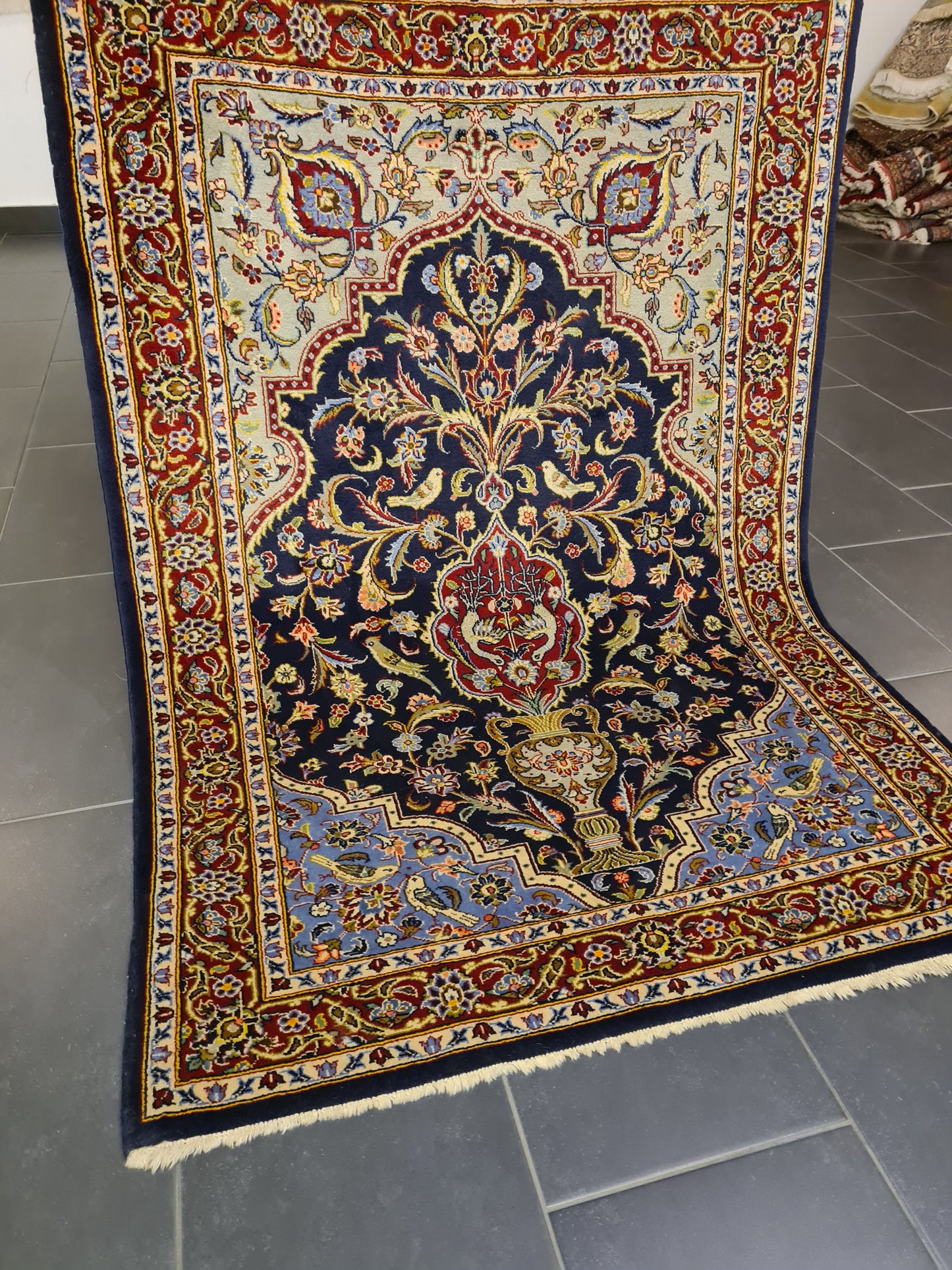 Perserteppich Orientteppich Handgeknüpfter Teppich Keshan 160x110cm