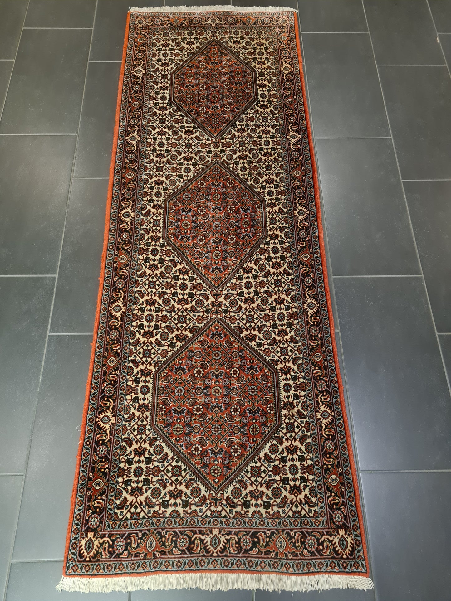 Perserteppich Orientteppich Handgeknüpfter Teppich Bidjar 220x75cm