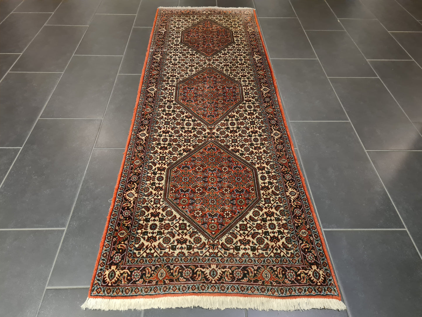Perserteppich Orientteppich Handgeknüpfter Teppich Bidjar 220x75cm