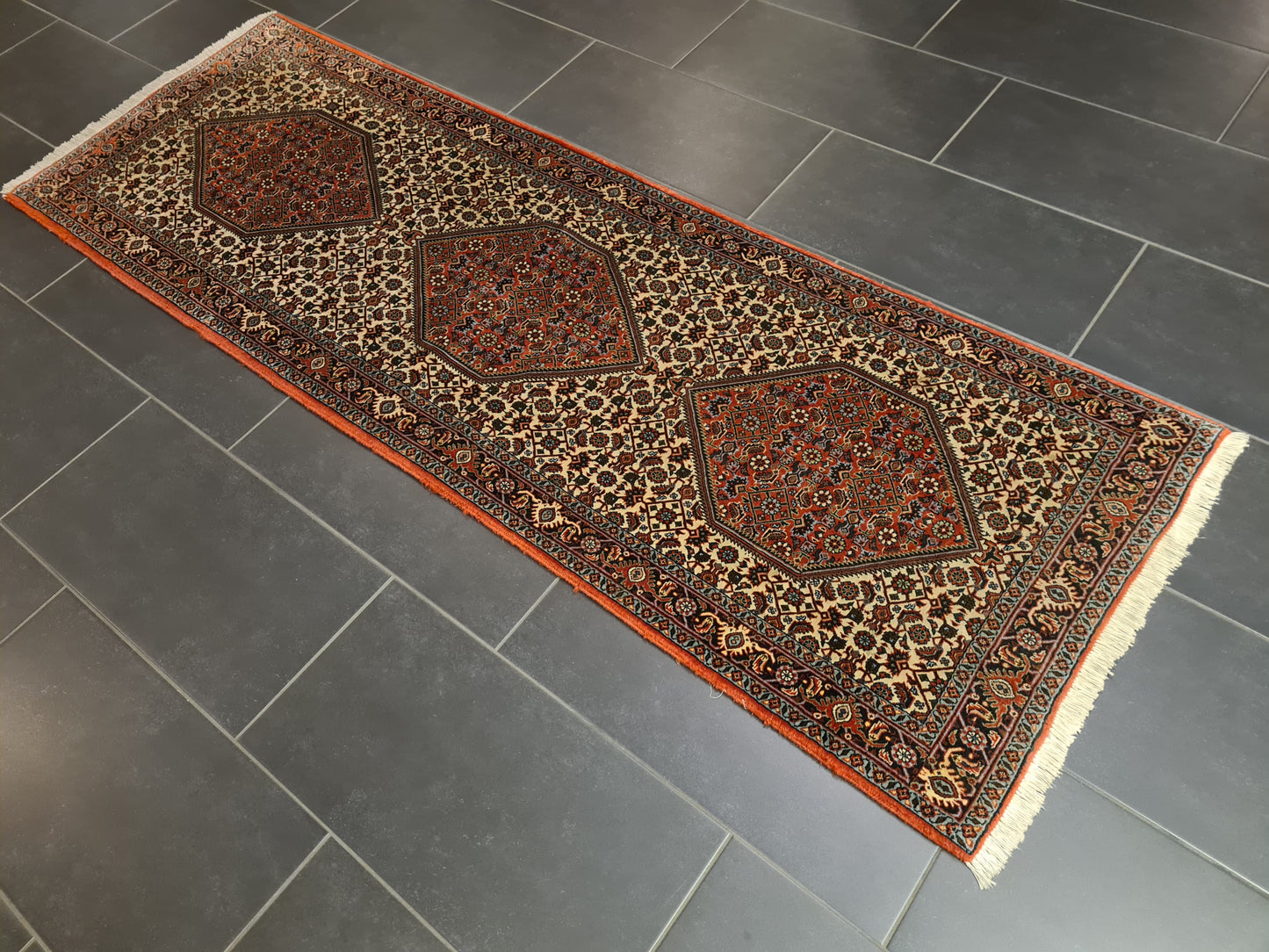 Perserteppich Orientteppich Handgeknüpfter Teppich Bidjar 220x75cm