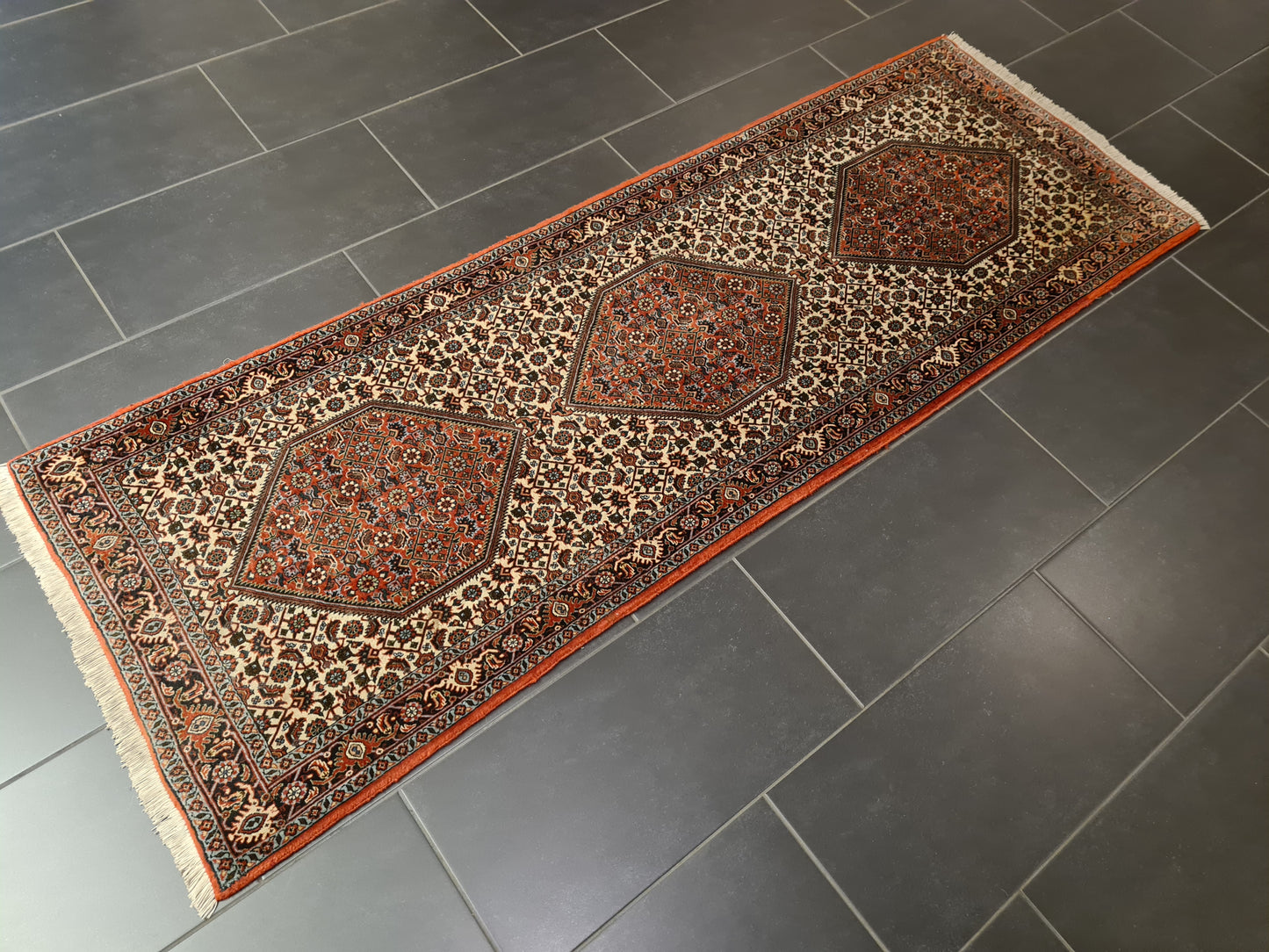 Perserteppich Orientteppich Handgeknüpfter Teppich Bidjar 220x75cm
