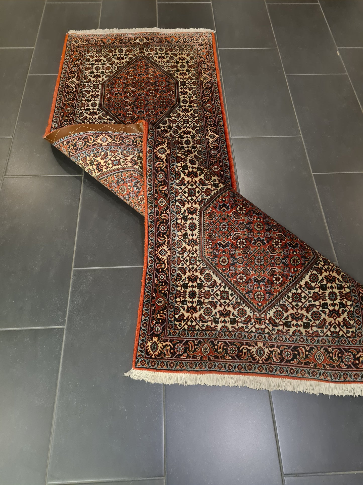 Perserteppich Orientteppich Handgeknüpfter Teppich Bidjar 220x75cm
