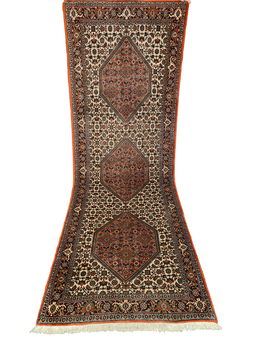 Perserteppich Orientteppich Handgeknüpfter Teppich Bidjar 220x75cm