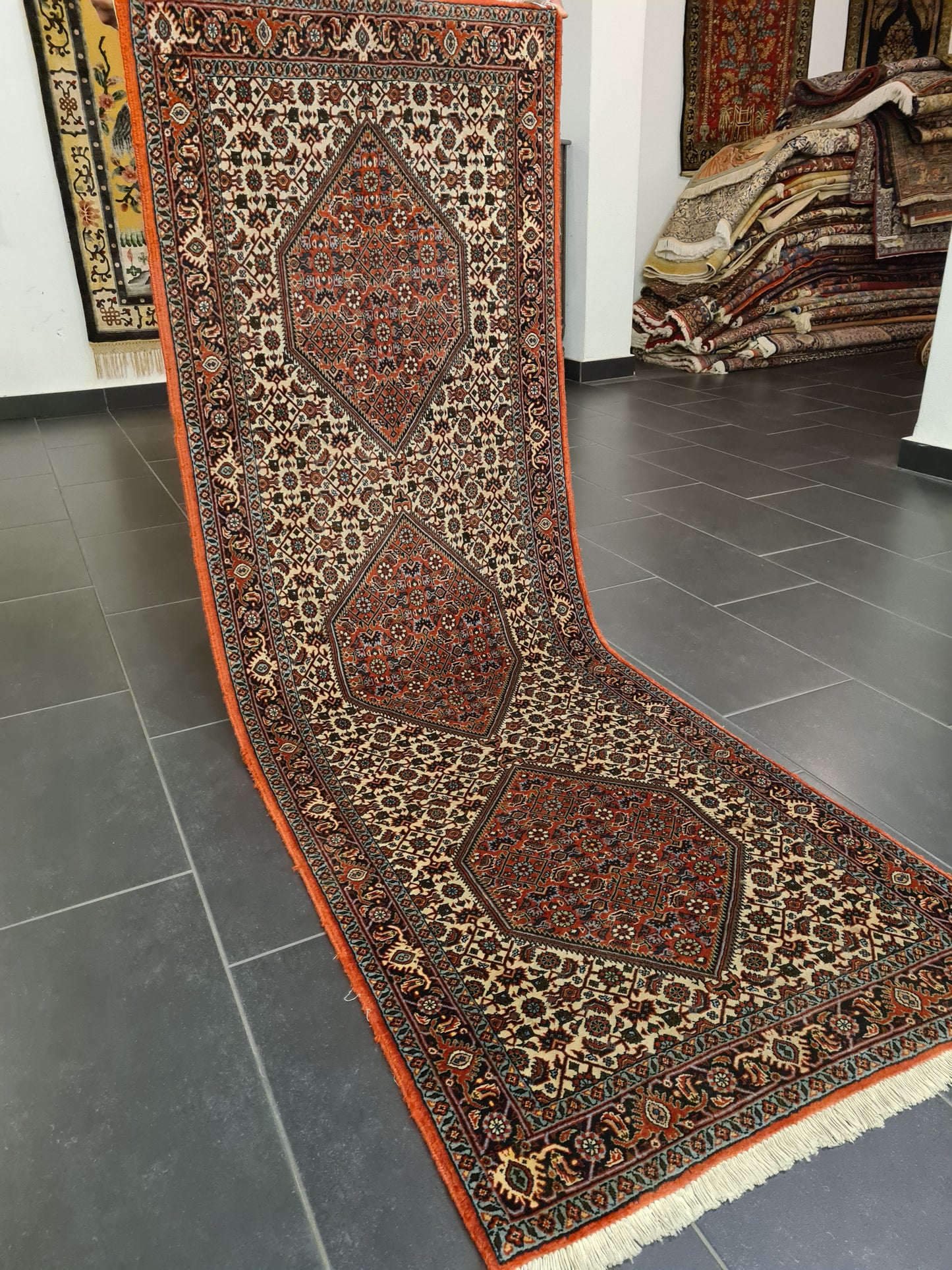 Perserteppich Orientteppich Handgeknüpfter Teppich Bidjar 220x75cm