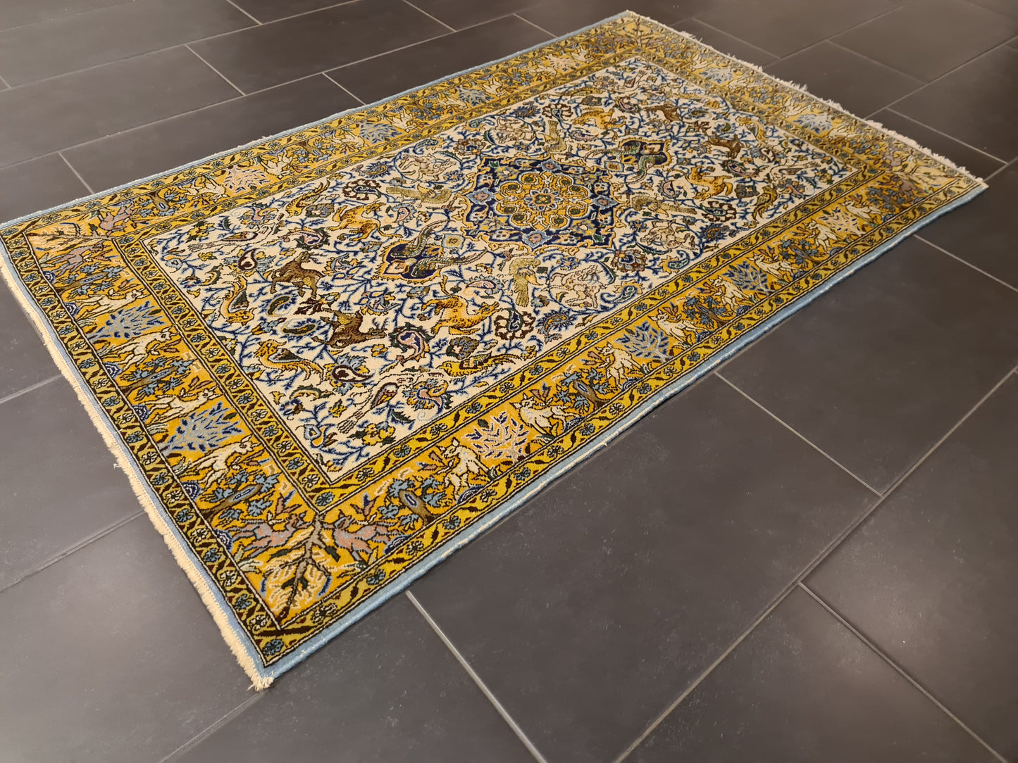 Perserteppich Orientteppich Handgeknüpfter Teppich Ghoum 170x100cm