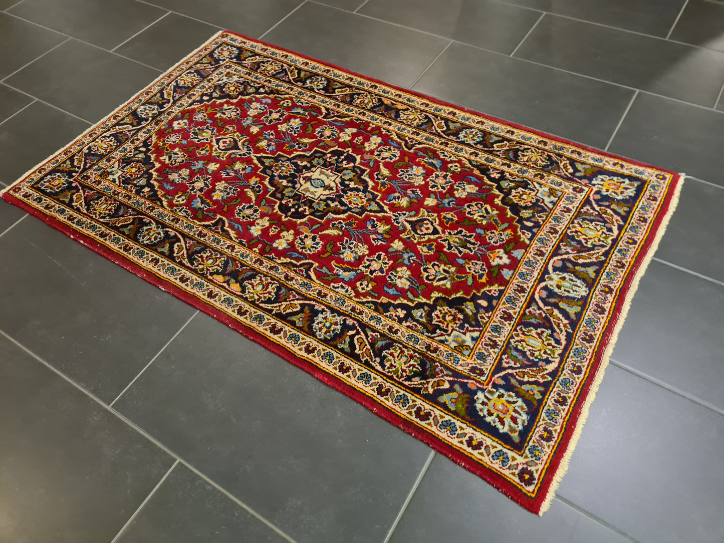 Perserteppich Orientteppich Handgeknüpfter Teppich Keshan 155x95cm