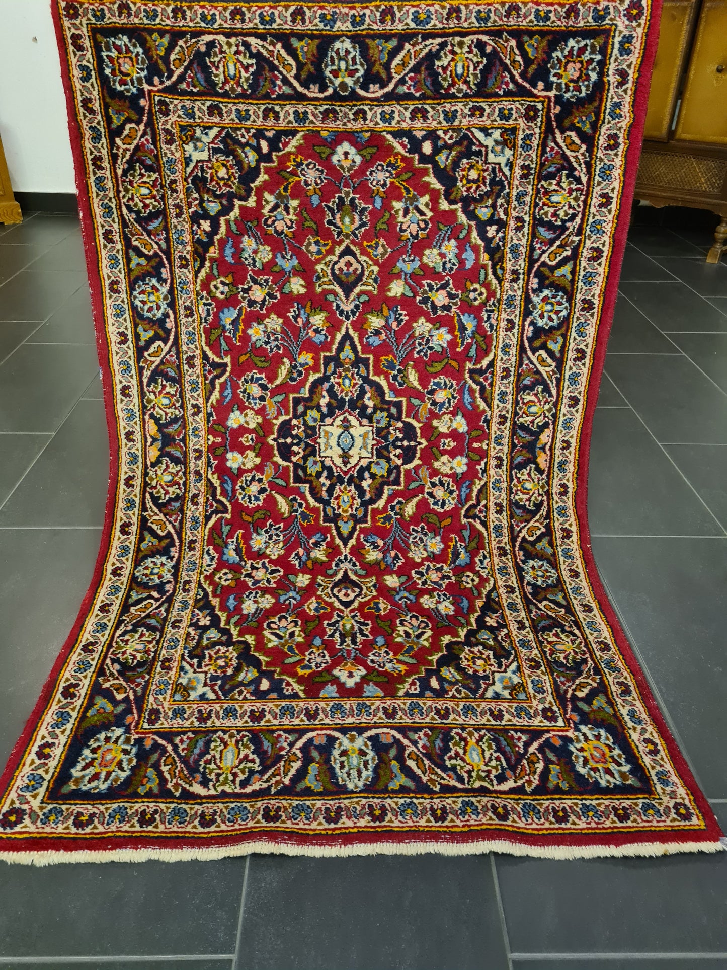 Perserteppich Orientteppich Handgeknüpfter Teppich Keshan 155x95cm
