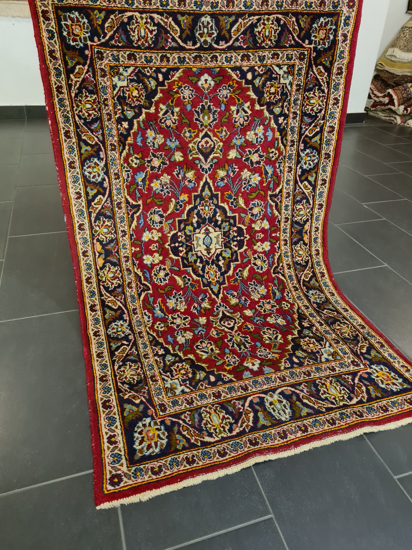 Perserteppich Orientteppich Handgeknüpfter Teppich Keshan 155x95cm