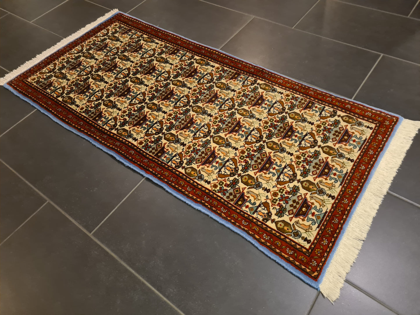 Perserteppich Orientteppich Handgeknüpfter Teppich Bidjar 150x65cm