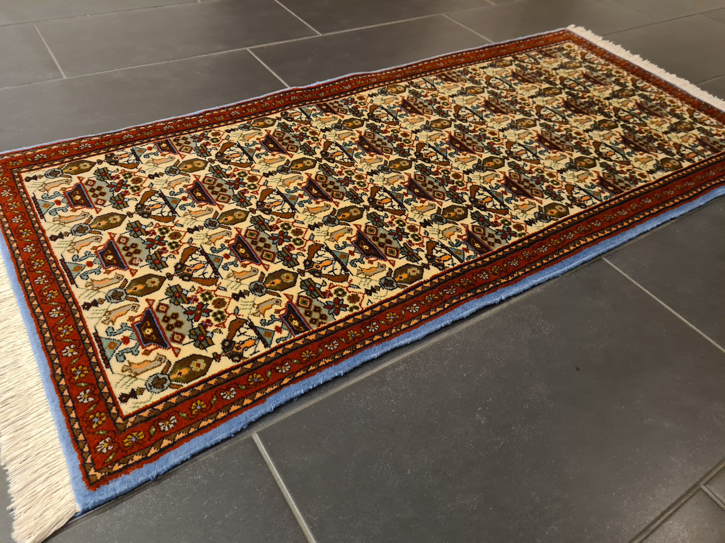 Perserteppich Orientteppich Handgeknüpfter Teppich Bidjar 150x65cm